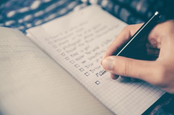 Person organising and comparing options